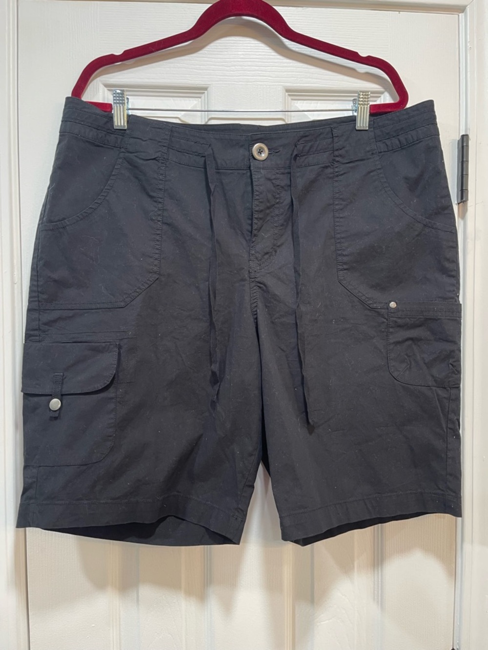 Lane Bryant Black Cargo Shorts with Utility Pockets